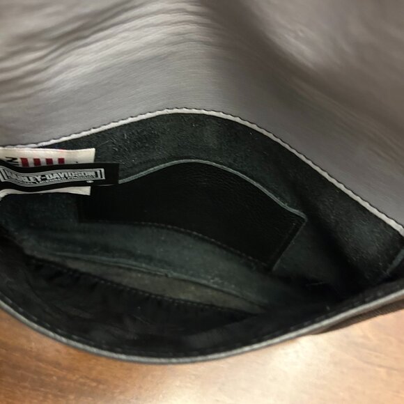 Harley-Davidson Black Leather Studded Crossbody Bag USA Made Small - Picture 11 of 16